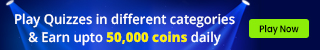 Play Quizzes in different categories and earn coins daily on Qureka Lite