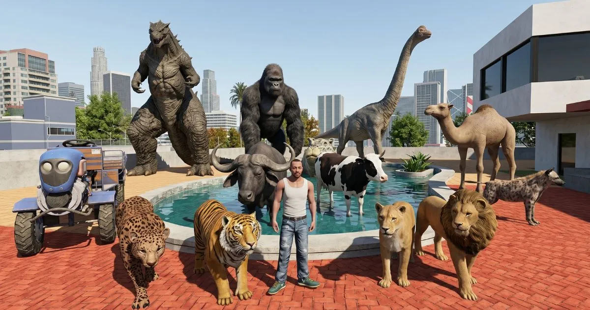 Animals Elephant Dinosaurs Dragon Indian Bike Driving 3D